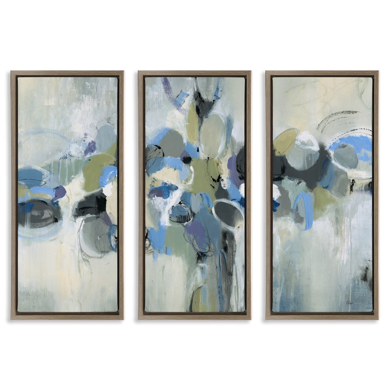 Stupell Industries Subdued Dappled Abstract 3pc Floating Frame Set, design by Lisa Ridgers